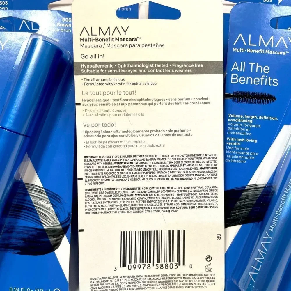 MASCARA BUNDLE OF 7 NWT ALMAY MULTI-BENEFIT MASCARA 503 BLACK/BROWN